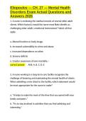 Eliopoulos &mdash; CH&period; 27 &mdash; Mental Health Disorders Exam Actual Questions and Answers 2026&period;docx