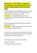 Eliopoulos - 10th Edition - Chapter 6 - the specialty of gerontological nursing Exam Actual Questions and Answers 2026&period;docx