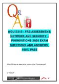 WGU D315 Network and Security Foundations 2026 Pre-Assessment &ndash; 190 Questions and Answers on OSI Model&comma; TCP&sol;IP&comma; Firewalls&comma; Cloud & Cybersecurity