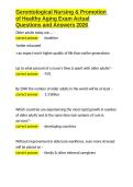 Gerontological Nursing & Promotion of Healthy Aging Exam Actual Questions and Answers 2026&period;docx
