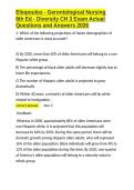 Eliopoulos - Gerontological Nursing 8th Ed - Diversity CH 3 Exam Actual Questions and Answers 2026&period;docx