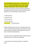 Gerontological Nursing&comma; Continuum of Care in Gerontological Nursing Exam Actual Questions and Answers 2026&period;docx
