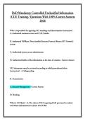 DoD Mandatory Controlled Unclassified Information &lpar;CUI&rpar; Training - Questions With 100&percnt; Correct Answers 2026