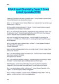 AQA A level Chemistry Paper 1 Exam  Latest Uploaded 2026 
