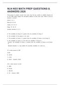 NLN NEX MATH PREP QUESTIONS & ANSWERS 2026