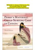 TEST BANK For Maternal Child Nursing Care  3rd Canadian Edition By Lindsay  Verified Chapter's 1-25 Updated 2023&vert;Complete