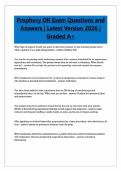 Prophecy OR Exam Questions and Answers &vert; Latest Version 2026 &vert; Graded A&plus;
