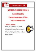 NSG552 &sol; NSG 552 EXAM 3 STUDY GUIDE Psychopharmacology - Wilkes 100&percnt; Guarantee Pass