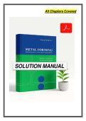 Full Solution Manual for Metal Forming&colon; Mechanics and Metallurgy &lpar;4th Edition&rpar; by William F&period; Hosford and Robert M&period; Caddell Complete Coverage &lpar;Chapters 1-21&rpar; Verified Technical Solutions Stress & Strain &sol; Plasticity &sol; Sheet Metal Forming &sol; Materials Proper