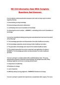 NS 334 Informatics Quiz With Complete Questions And Answers 