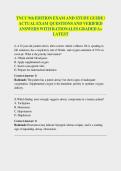TNCC 9th EDITION EXAM AND STUDY GUIDE &sol;  ACTUAL EXAM QUESTIONS AND VERIFIED  ANSWERS WITH RATIONALES GRADED A&plus;  LATEST &vert; Trauma Nursing Core Course Mastery