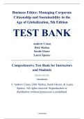 Test Bank &ndash; Business Ethics&colon; Managing Corporate Citizenship and Sustainability in the Age of Globalization&comma; 5th Edition &ndash; Andrew Crane&comma; Dirk Matten&comma; Sarah Glozer&comma; Laura Spence &ndash; ISBN 9780198810070 &lpar;All Chapters Covered 1&ndash;11&rpar;