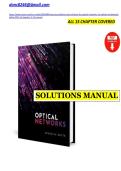Full Solution Manual for Optical Networks &lpar;1st Edition&rpar; by Debasish Datta Complete Coverage &lpar;Chapters 2-15&rpar; Verified Technical Solutions WDM &sol; Fiber Optics &sol; Network Architecture &sol; Survivability Updated 2026 Version