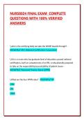 NURS8024 FINAL EXAM  COMPLETE QUESTIONS WITH 100&percnt; VERIFIED ANSWERS &vert; VERIFIED EXAM QUESTIONS