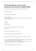 Nurse Practitioner exam review questions and answers updated 2026