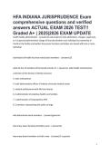 HFA INDIANA JURISPRUDENCE Exam comprehensive questions and verified answers ACTUAL EXAM 2026 TEST&excl;&excl; Graded A&plus; &vert; 2025&vert;2026 EXAM UPDATE