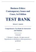 Test Bank &ndash; Business Ethics&colon; Contemporary Issues and Cases&comma; 1st Edition &ndash; Richard A&period; Spinello &ndash; ISBN 9781506368054 &lpar;All Chapters Covered 1&ndash;15&rpar;