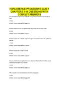 HSPA STERILE PROCESSING QUIZ 1 CHAPTERS 1-11 QUESTIONS WITH CORRECT ANSWERS