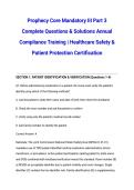 Prophecy Core Mandatory III Part 3 Complete Questions & Solutions Annual Compliance Training &vert; Healthcare Safety & Patient Protection Certification