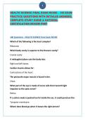 HEALTH SCIENCE FINAL EXAM NCHSE &ndash; 100 EXAM PRACTICE QUESTIONS WITH DETAILED ANSWERS&comma; COMPLETE STUDY GUIDE & NATIONAL CERTIFICATION REVIEW PREP