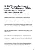NJ BOATING Exam Questions and Answers &lpar;Verified Answers&rpar; &lowbar;&lowbar;ACTUAL EXAM 2026 TEST&excl;&excl; Graded A&plus; &lowbar; 2025&lowbar;2026 EXAM UPDATE