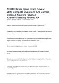 NCCCO tower crane Exam Newest 2026 Complete Questions And Correct Detailed Answers &lpar;Verified Answers&rpar;&vert;Already Graded A&plus;