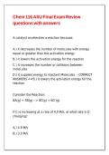 Chem 116 ASU Final Exam Review questions with answers