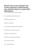 NCCCO Tower Crane Complete Test &comma; Practice Questions&comma; Verified Answer Key&comma; and Study Guide for &lpar;Latest 2025&ndash;2026 Edition&rpar;