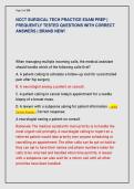 NCCT SURGICAL TECH PRACTICE EXAM PREP &vert;  FREQUENTLY TESTED QUESTIONS WITH CORRECT  ANSWERS &vert; BRAND NEW&excl;