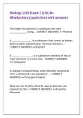 Biology 1201 Exam 1 &lpar;LSU Dr&period; Bhattacharya&rpar; questions with answers