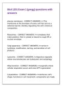 Biol 1201 Exam 1 &lpar;gregg&rpar; questions with answers