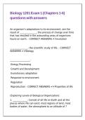 Biology 1201 Exam 1 &lpar;Chapters 1-6&rpar; questions with answers