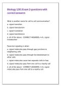Biology 1201 Exam 2 questions with correct answers