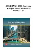 Test Bank for Real Estate Principles&colon; A Value Approach&comma; Seventh Edition by Ling &mdash; Latest Update 2026 &bull; A&plus; Exam Prep