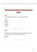 Florida Assisted Living Facilities Exam Review Questions and Answers&period;