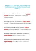 SOCRA CCRP Certification Exam Newest 2026  Questions and Correct Detailed Answers Already  Graded A&plus; 