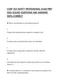 CUSP T&D SAFETY PROFESSIONAL EXAM PREP 2026 SOLVED QUESTIONS AND ANSWERS 100&percnt; CORRECT