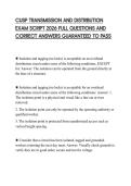 CUSP TRANSMISSION AND DISTRIBUTION EXAM SCRIPT 2026 FULL QUESTIONS AND CORRECT ANSWERS GUARANTEED TO PASS