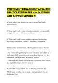 CVENT EVENT MANAGEMENT ADVANCED PRACTICE EXAM PAPER 2026 QUESTIONS WITH ANSWERS GRADED A&plus;
