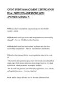 CVENT EVENT MANAGEMENT CERTIFICATION FINAL PAPER 2026 QUESTIONS WITH ANSWERS GRADED A&plus;