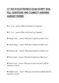 CT 100-01 ELECTRONICS EXAM SCRIPT 2026 FULL QUESTIONS AND CORRECT ANSWERS ALREADY PASSED