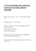 CT 100-01 ELECTRONICS FINAL PAPER 2026 EXAM Q&A STUDY GUIDE COMPLETE SOLUTIONS