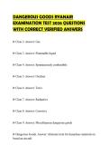DANGEROUS GOODS RYANAIR EXAMINATION TEST 2026 QUESTIONS WITH CORRECT VERIFIED ANSWERS