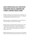 DANTE CERTIFICATION LEVEL 2 2ND EDITION EXAM SCRIPT 2026 FULL QUESTIONS AND CORRECT ANSWERS ALREADY PASSED