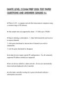 DANTE LEVEL 2 EXAM PREP 2026 TEST PAPER QUESTIONS AND ANSWERS GRADED A&plus;