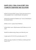 DANTE LEVEL 2 FINAL EXAM SCRIPT 2026 COMPLETE QUESTIONS AND SOLUTIONS