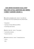 DATA-DRIVEN DECISIONS EXAM LATEST 2026 WITH ACTUAL QUESTIONS AND VERIFIED CORRECT ANSWERS GRADED A&plus;