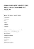 DATA CLEANING LATEST 2026 STUDY GUIDE WITH SOLVED QUESTIONS AND EXPERT SOLUTIONS