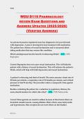 WGU D116 Pharmacology Review Exam Questions and Answers Updated 2025&sol;2026 &lpar;Verified Answers&rpar;