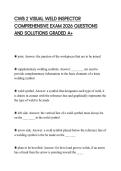 CWB 2 VISUAL WELD INSPECTOR COMPREHENSIVE EXAM 2026 QUESTIONS AND SOLUTIONS GRADED A&plus;